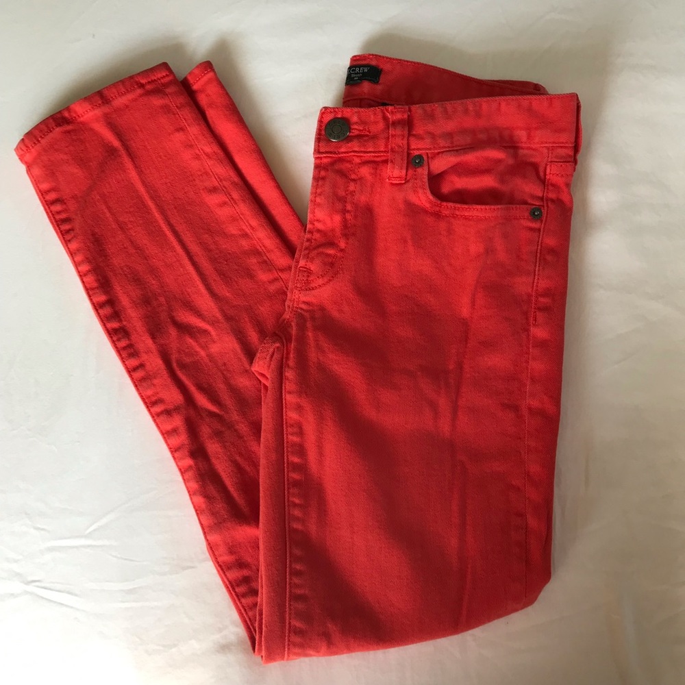 J. Crew Toothpick Coral Denim Jeans, size 26